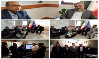 دیدار و نشست دکترصالحی فرد سرپرست محترم دانشگاه علوم پزشکی استان ،مشاور رئیس و مدیر حوزه ریاست ، مدیر بودجه و روابط عمومی و اطلاع رسانی دانشگاه با دکترکرمانپور رئیس محترم مرکز روابط عمومی و اطلاع رسانی وزارت بهداشت